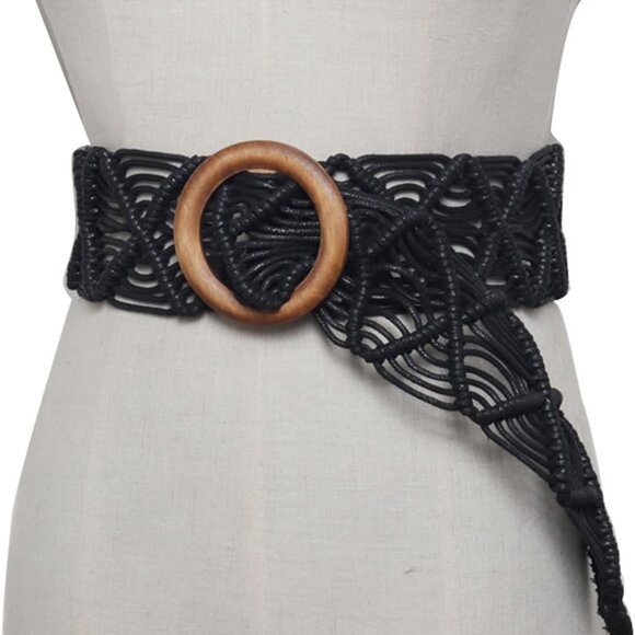 Urban Outfitters Woven Waxed Macrame Boho Bohemian Style Buckle Belt in 3 Colors - Picture 10 of 16